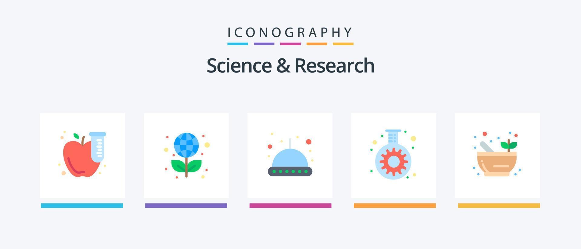 wetenschap vlak 5 icoon pak inclusief soep. schaal. astronomie. buis. fles. creatief pictogrammen ontwerp vector