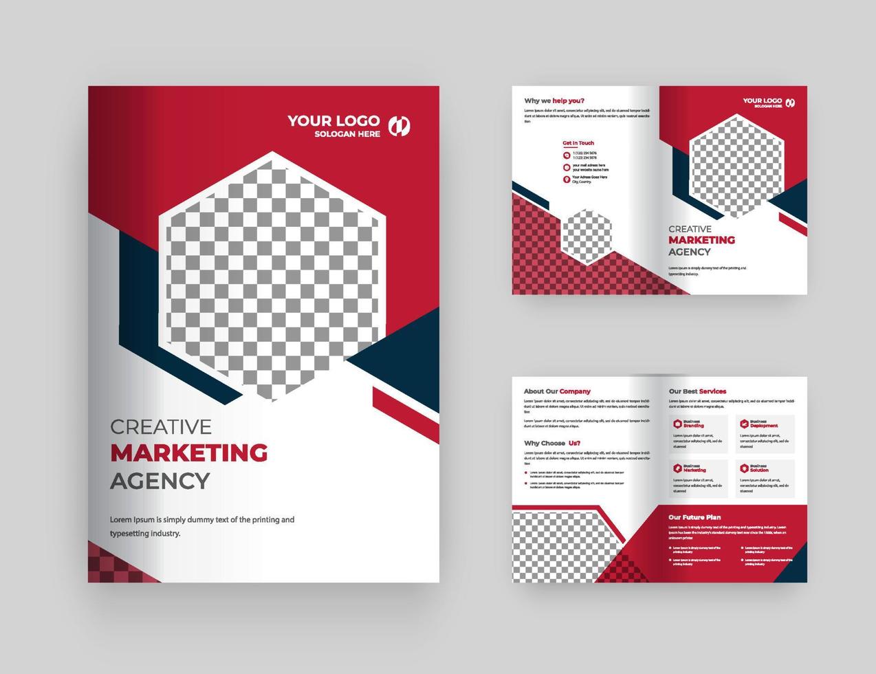 zakelijke tweevoudig brochure sjabloon ontwerp vector