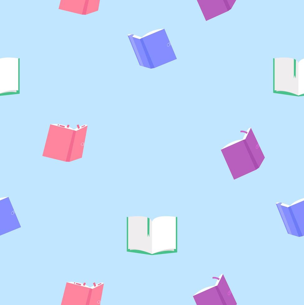 naadloze patroon van kleurrijke boeken vector