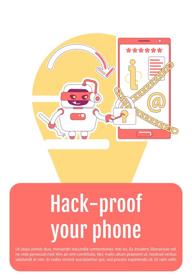 slechte bot hack-proof uw telefoon vector
