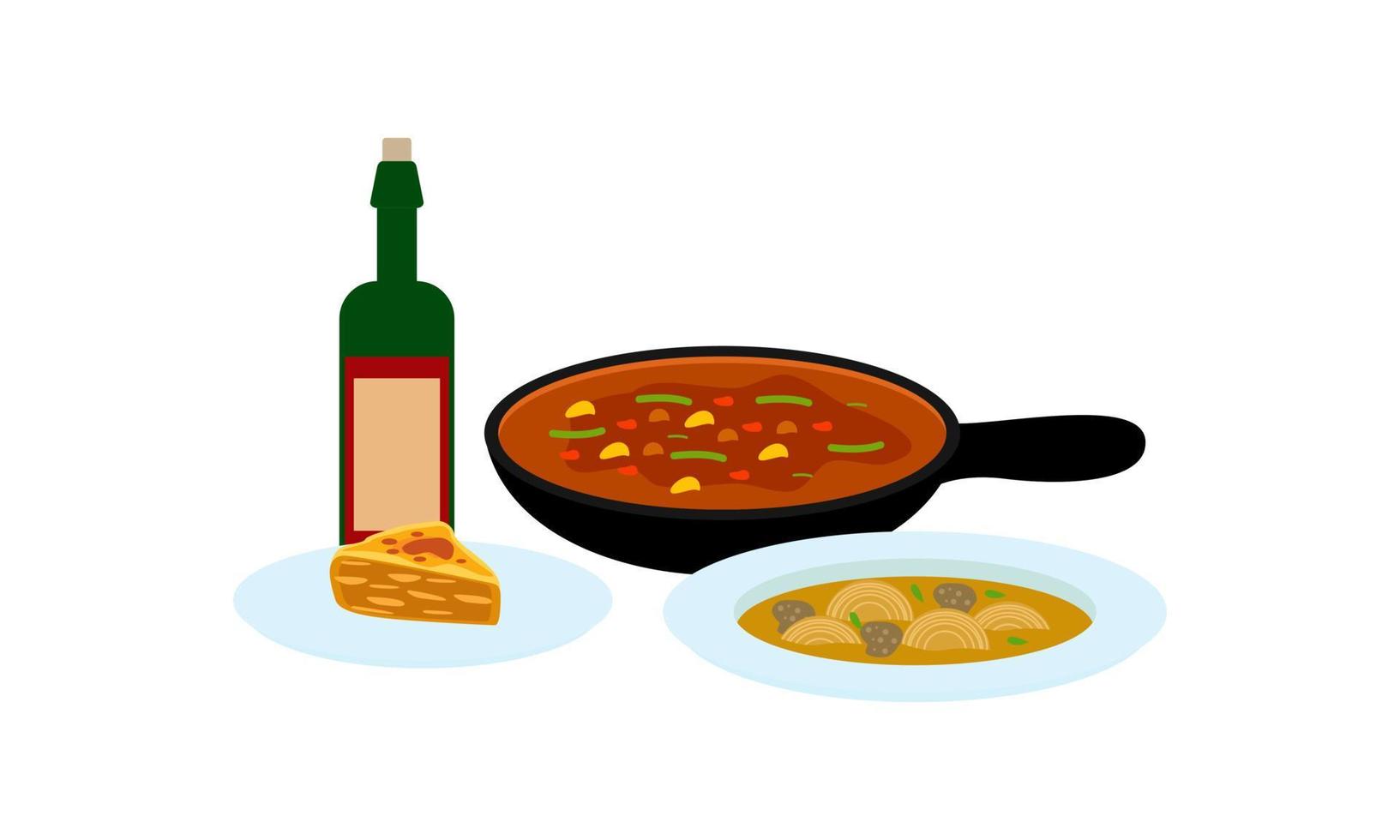 traditioneel maaltijden van verschillend keukens logo vector