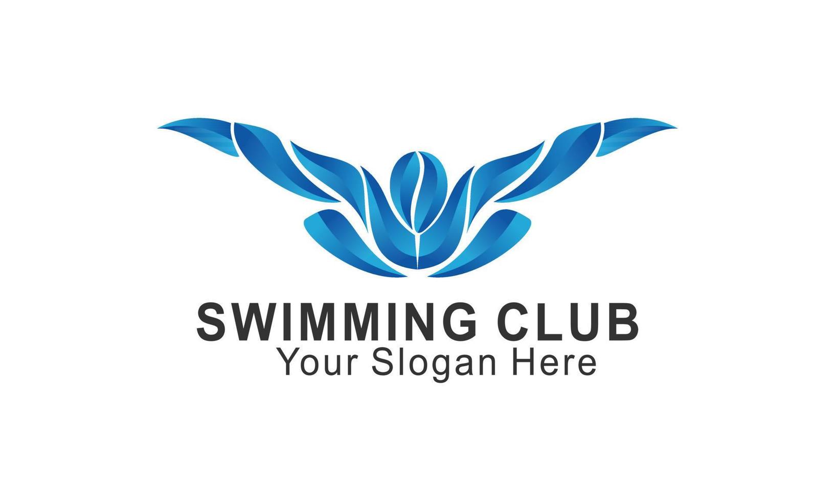 blauw zwemmen logo silhouet zee oceaan water Golf logo vector