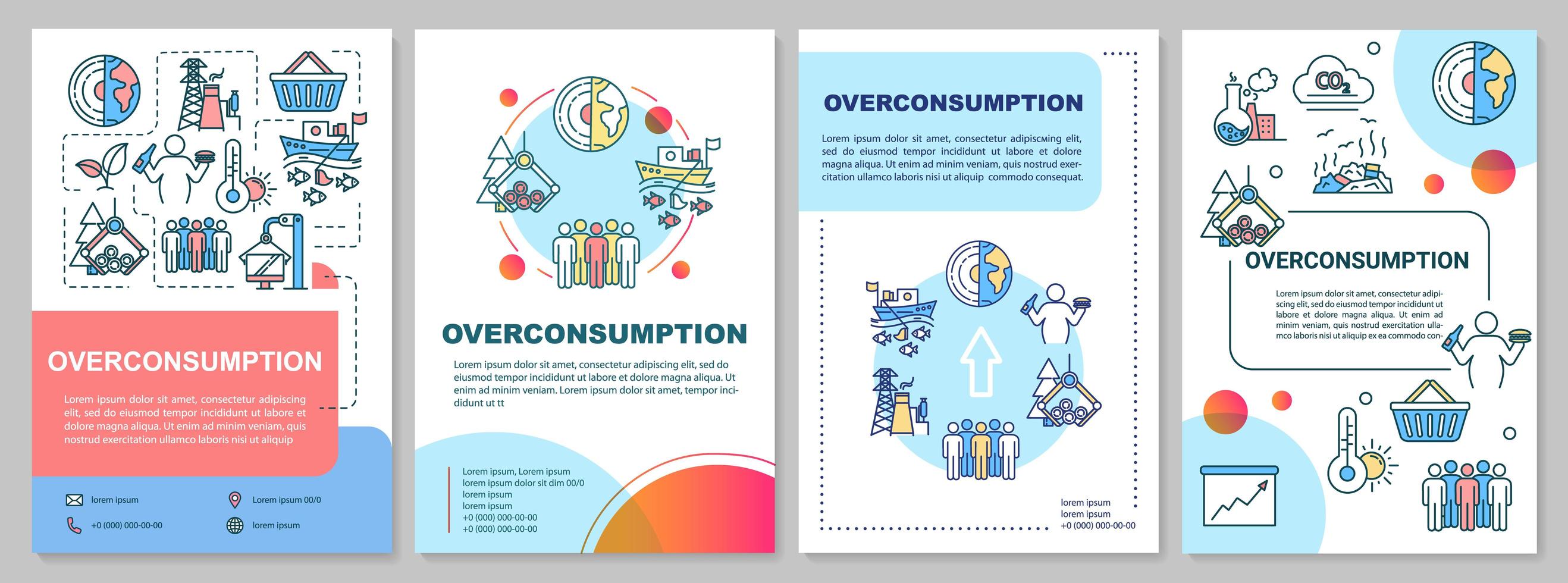 overconsumptie brochure sjabloon. vector