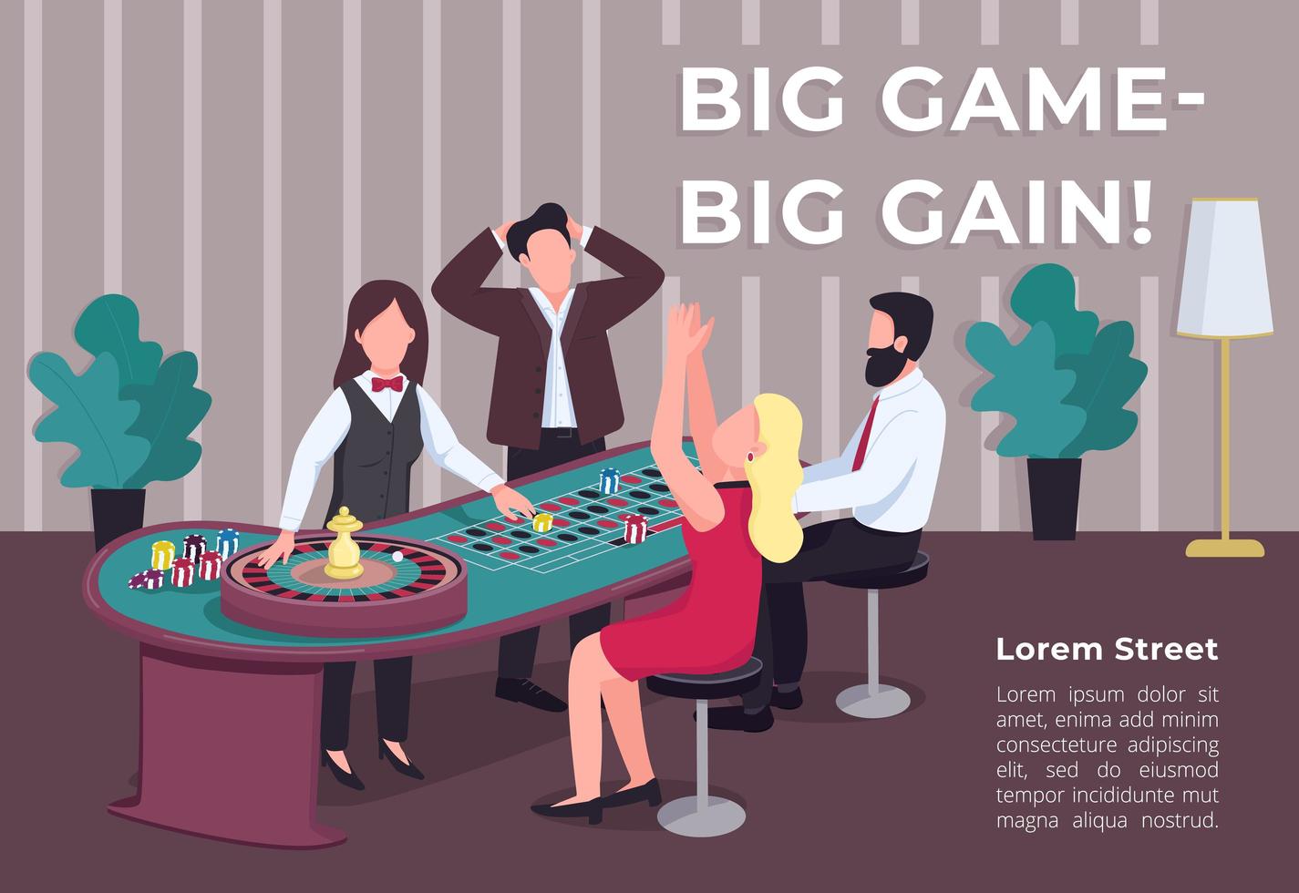 big game grote winst poster vector