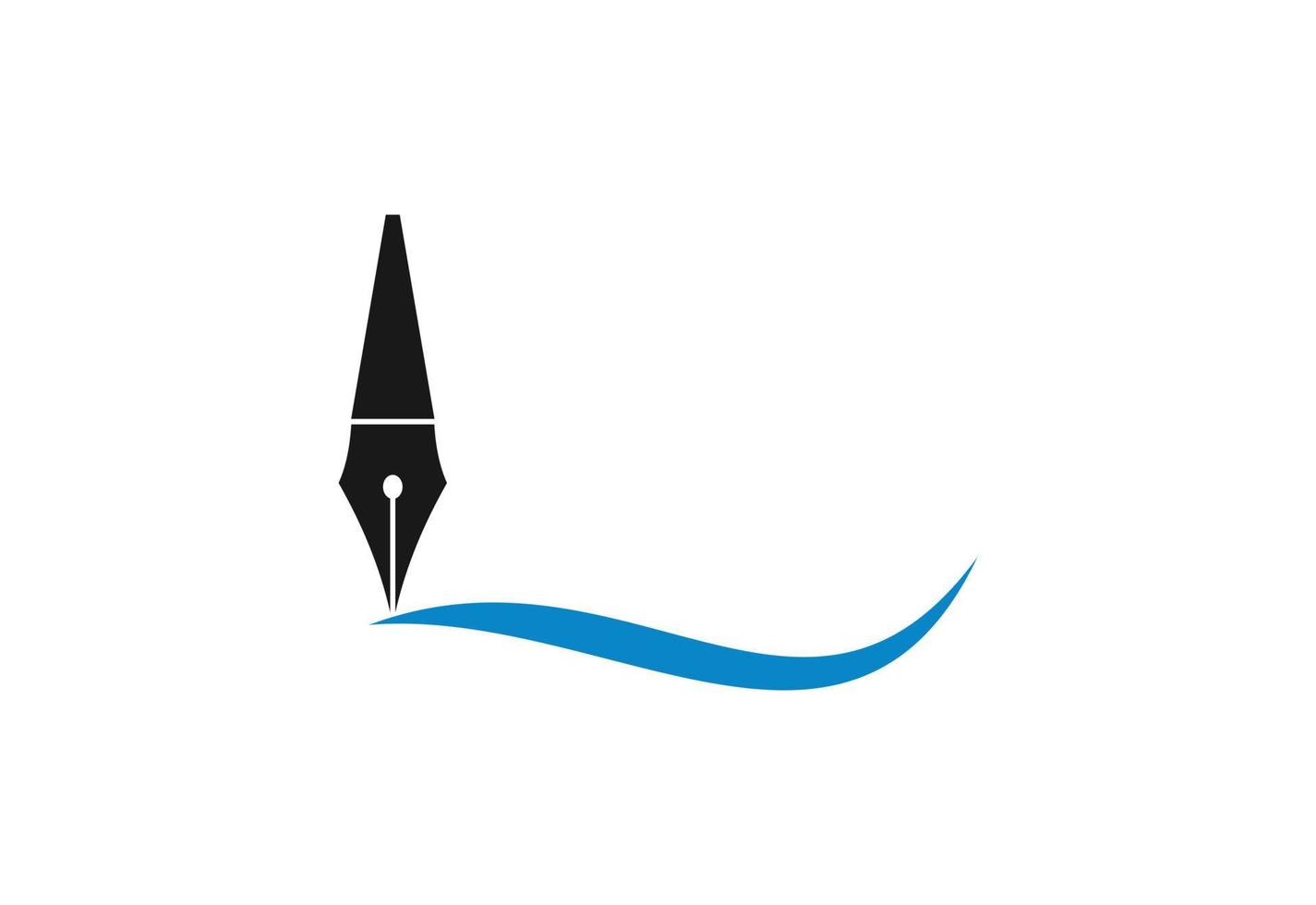 fontein pen schrijven logo ontwerp, vector ontwerp concept