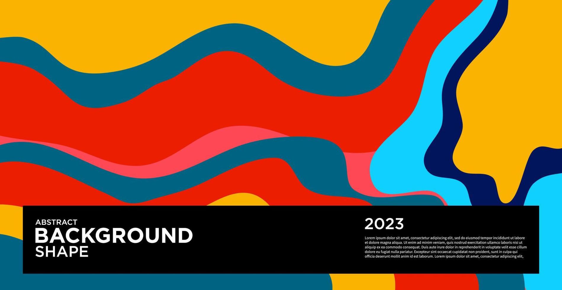 nieuw jaar 2023 ontwerp sjabloon met vloeistof kleurrijk abstract, kleurrijk achtergrond, poster, folder, sociaal media vector