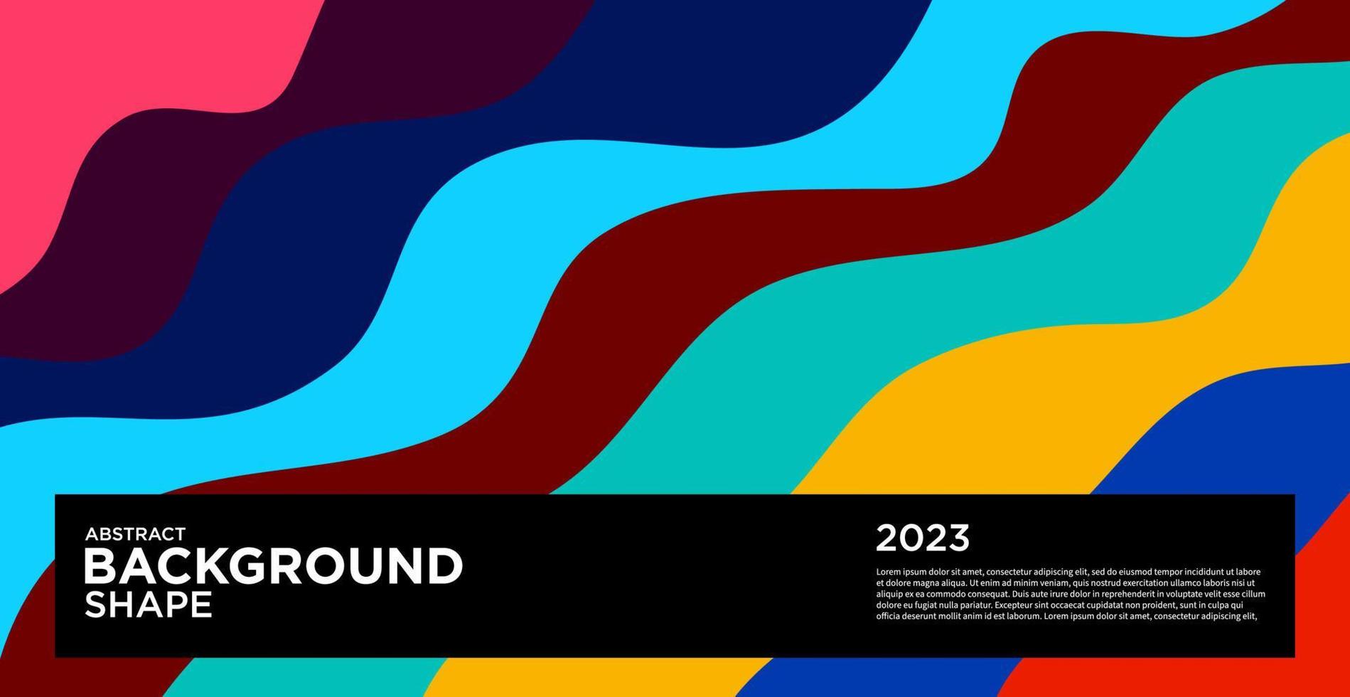 nieuw jaar 2023 ontwerp sjabloon met vloeistof kleurrijk abstract, kleurrijk achtergrond, poster, folder, sociaal media vector