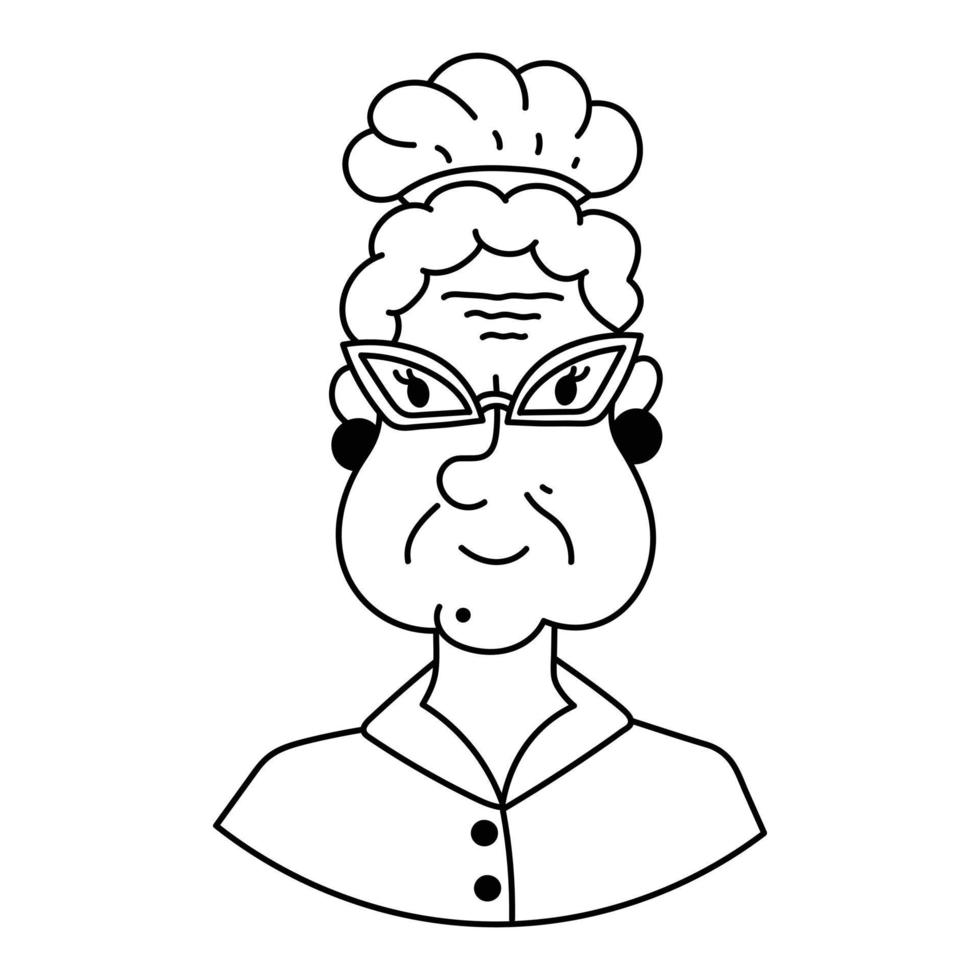 zwart en wit tekening clip art. een gemakkelijk portret van een Mens. gemakkelijk naar verandering kleur. vector