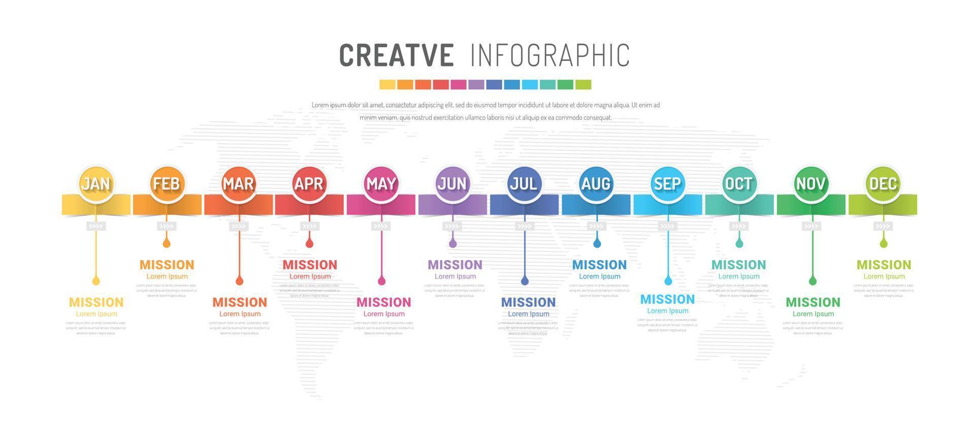 infographics-elementontwerp voor de hele maand vector