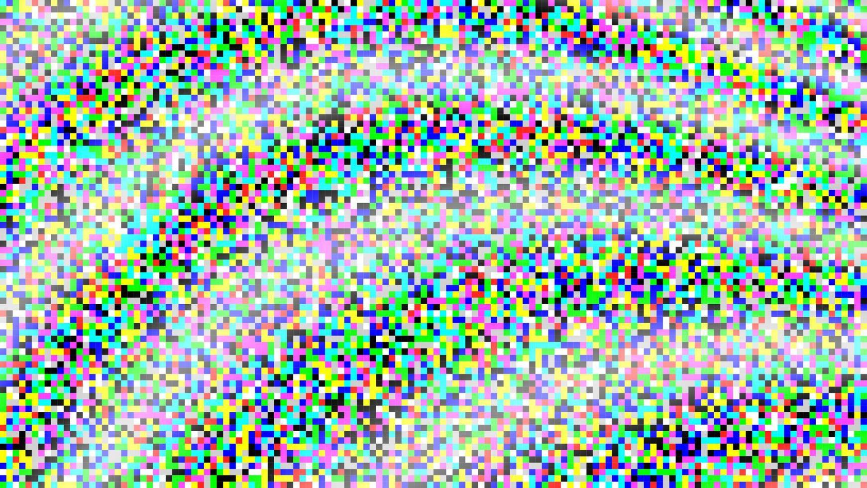 pixel lawaai vector. vhs glitch structuur TV scherm. kleur pixels achtergrond. Nee signaal vector