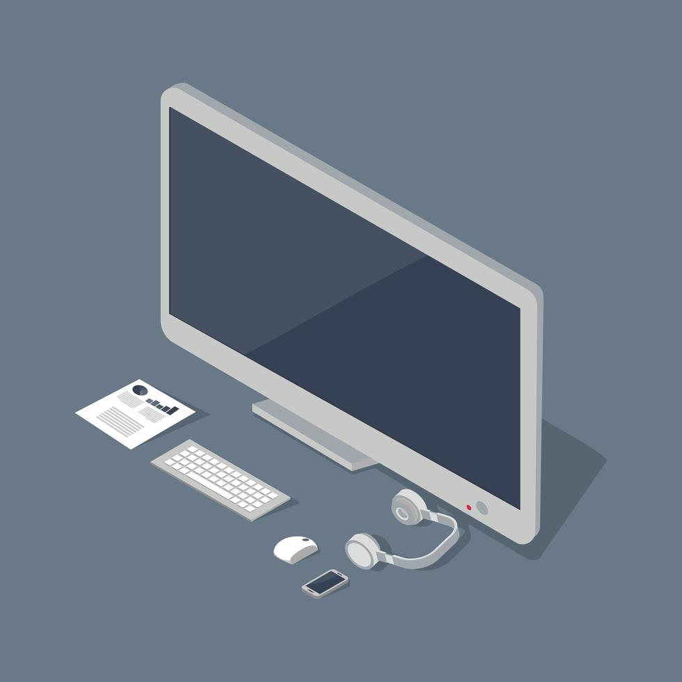 computer met smartphone en tablet vector