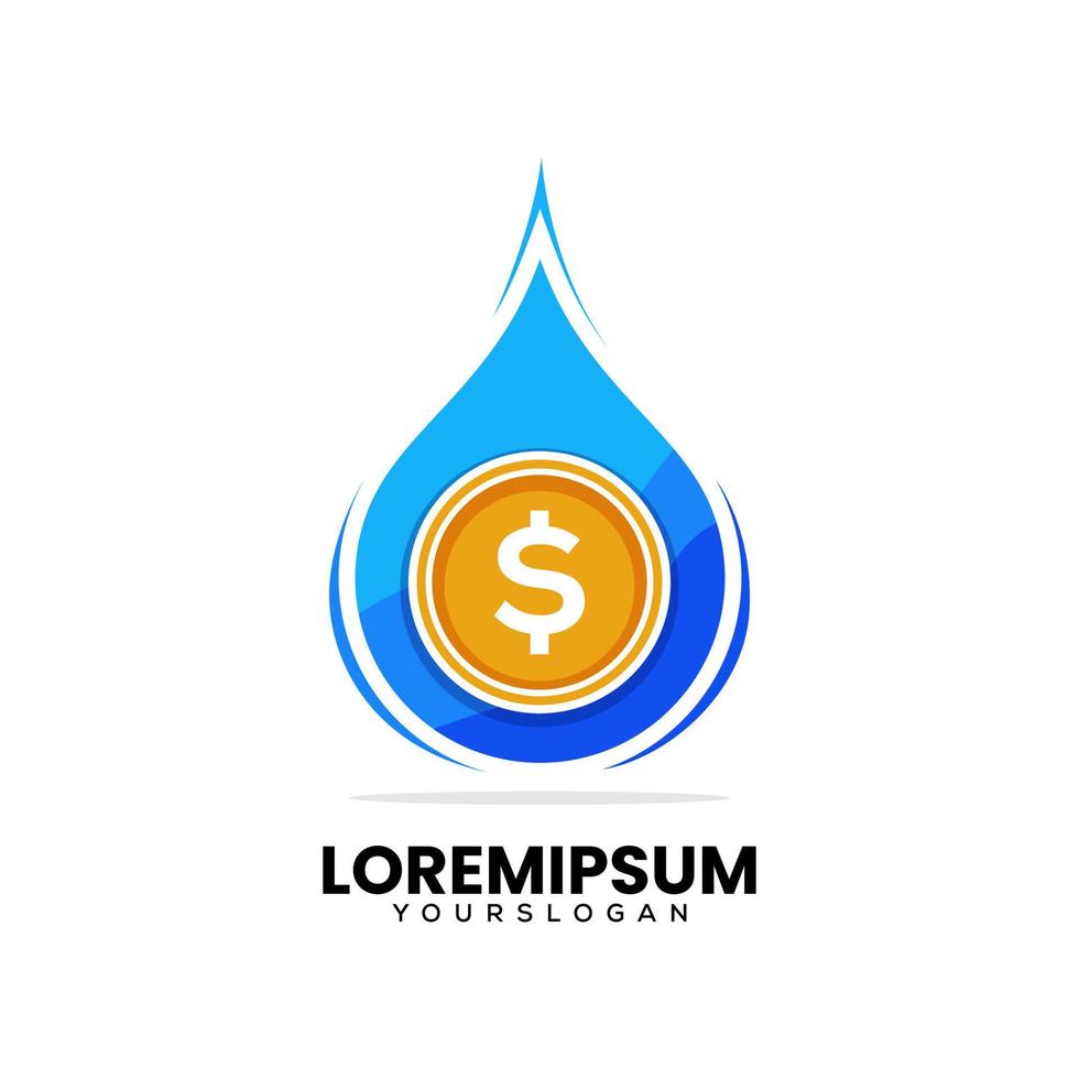 water en geld logo ontwerp vector