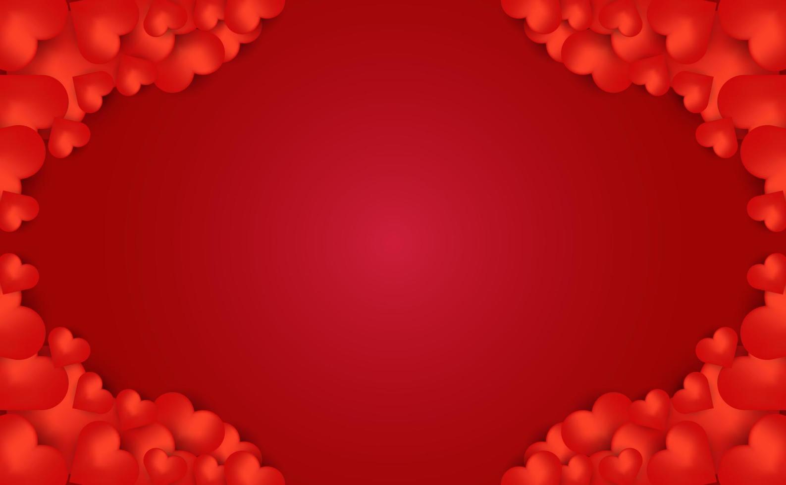 kader hart of liefde symbool, speciaal Valentijnsdag dag achtergrond in zacht rood kleur vector