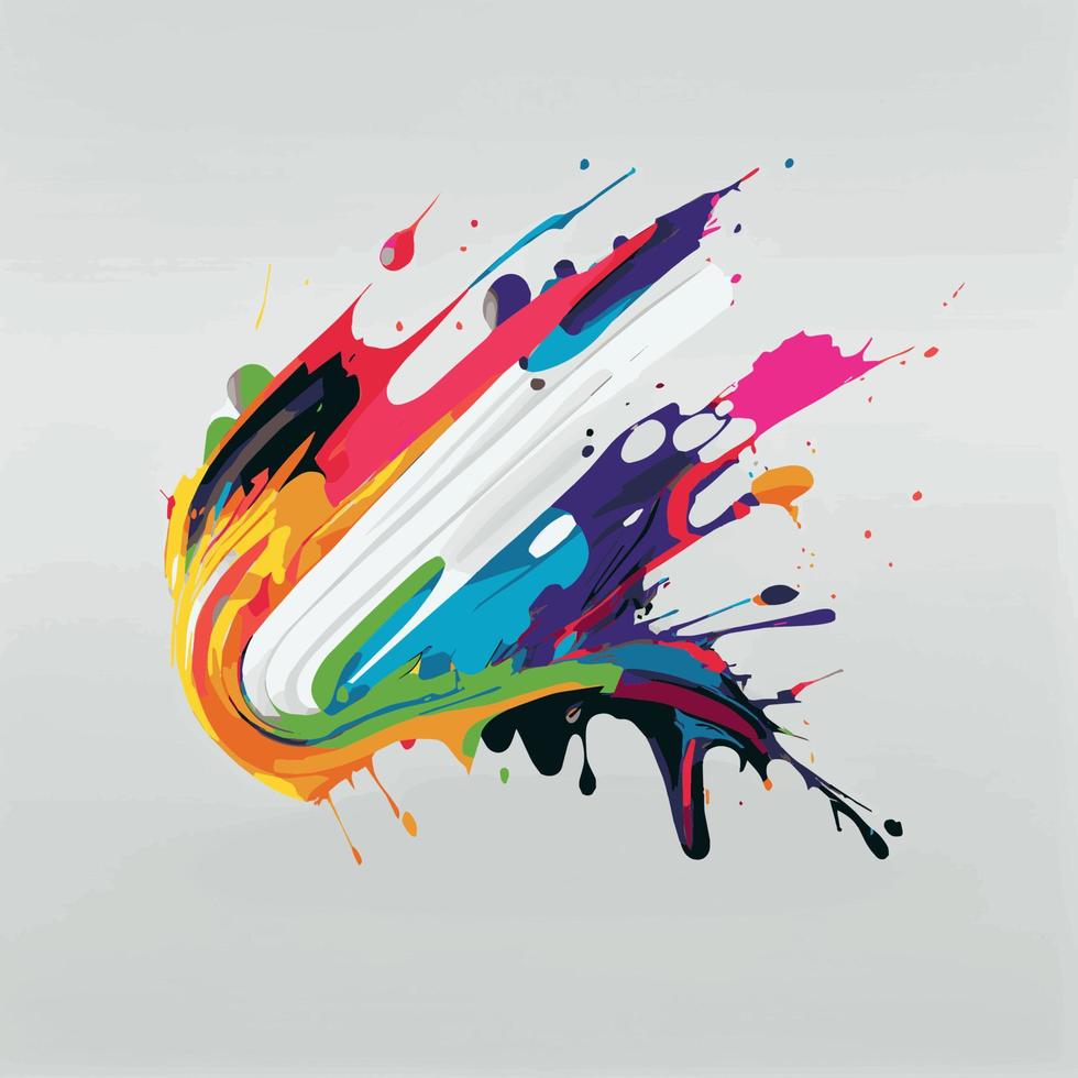 uitstrijkjes, vlekken van gekleurde verf Aan een wit achtergrond, veelkleurig kleuren, regenboog - vector