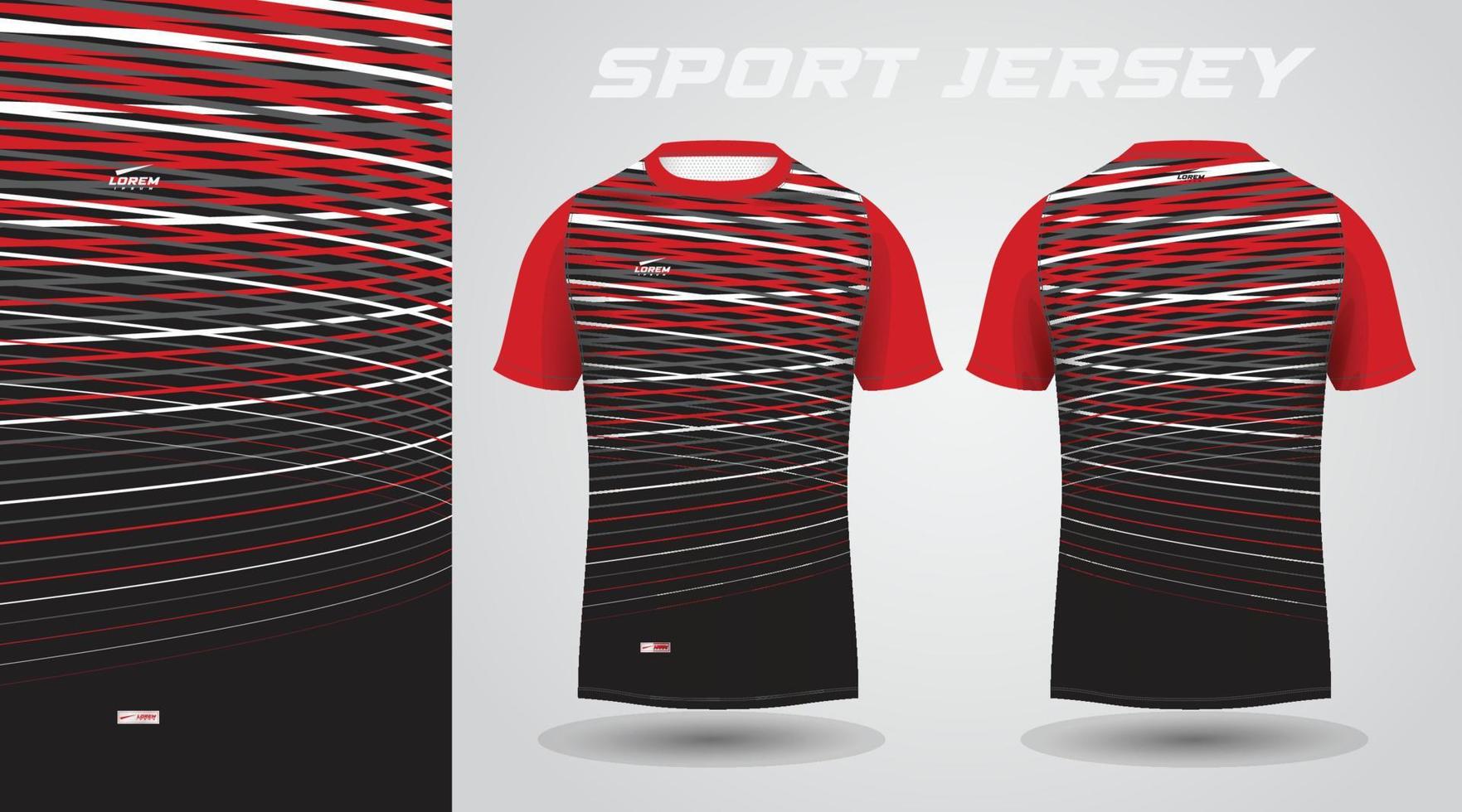 rood zwart t-shirt sport jersey ontwerp vector