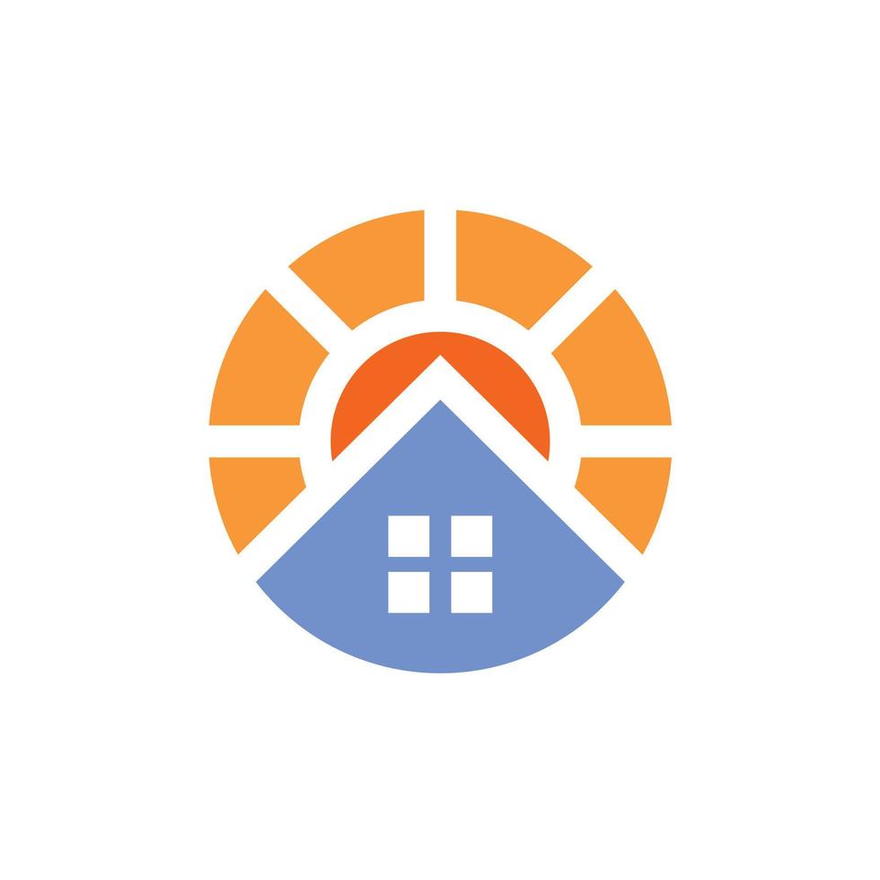 zonne- huis alternatief energie paneel kleurrijk logo ontwerp vector