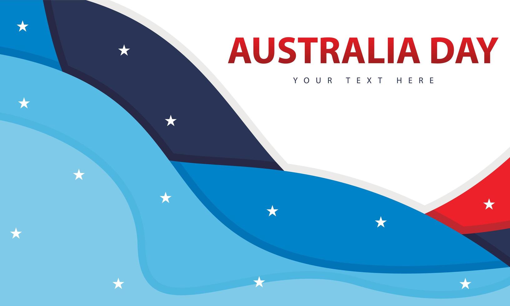 australische dag banner met golvende vormen vector