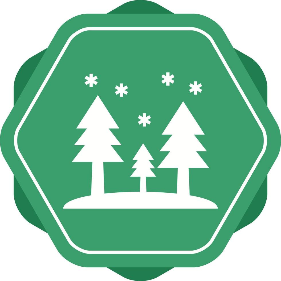 mooi sneeuw in bomen glyph vector icoon