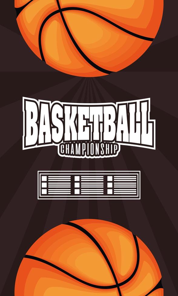 basketbal en sport kampioenschap poster vector