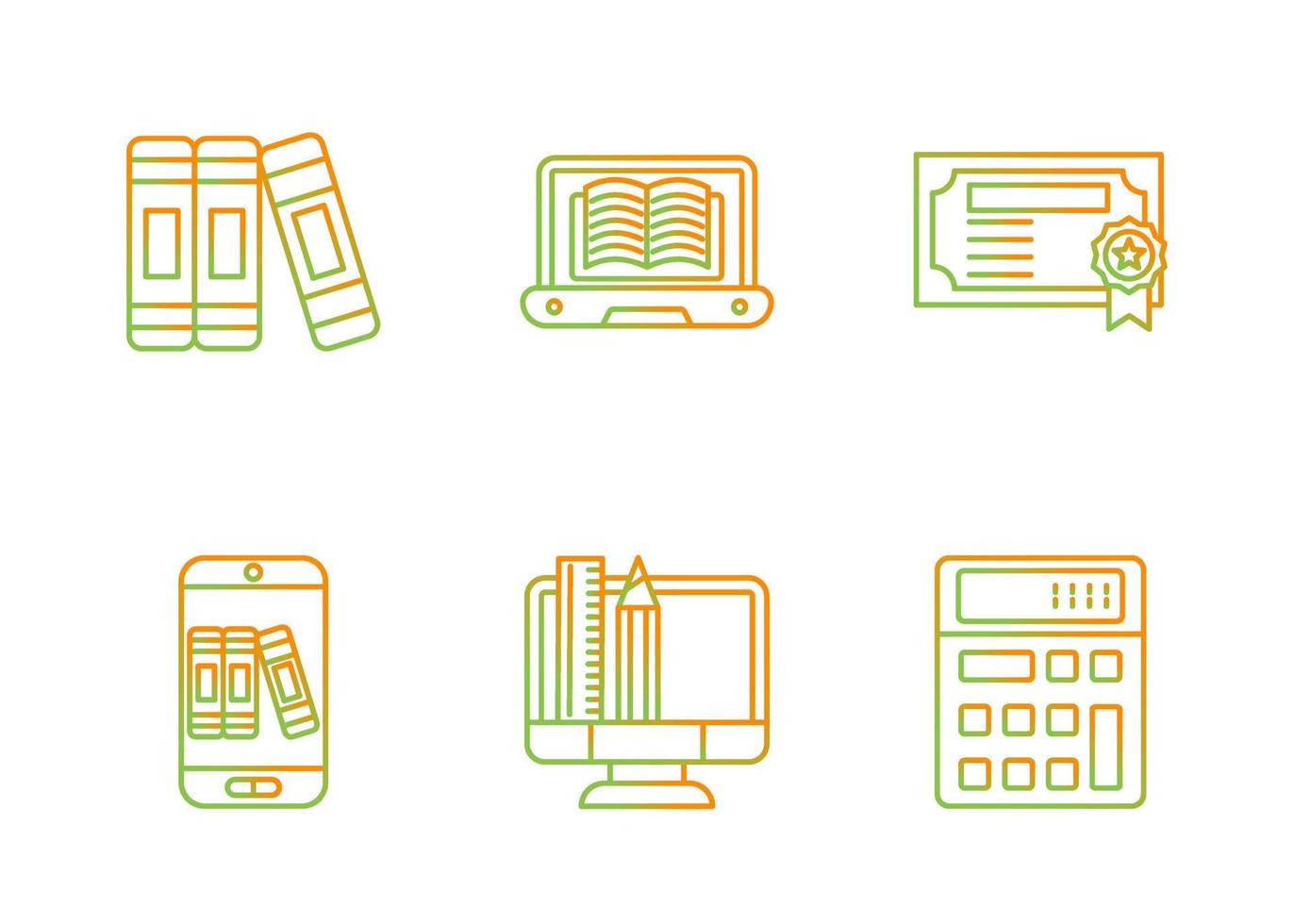 aan het leren vector icoon reeks