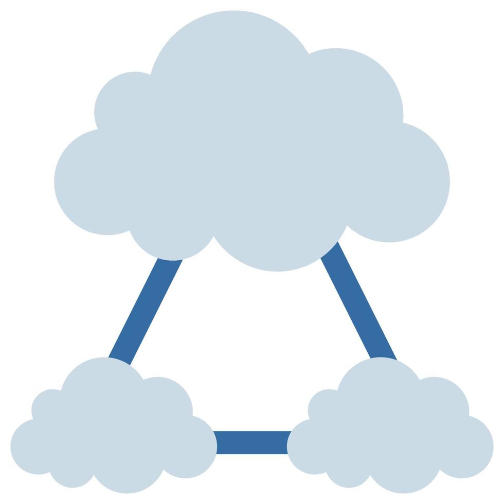 wolk netwerken - vlak kleur icoon. vector