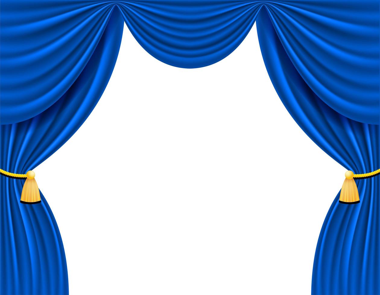 blauw theatraal gordijn voor ontwerp vectorillustratie vector