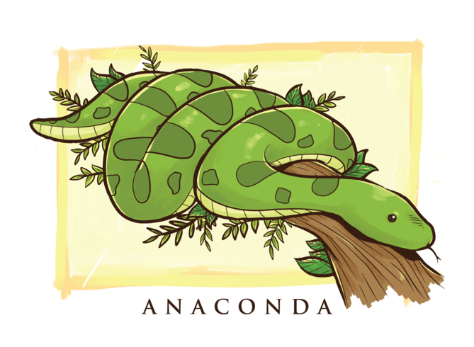 Anaconda Cartoon Illustratie vector