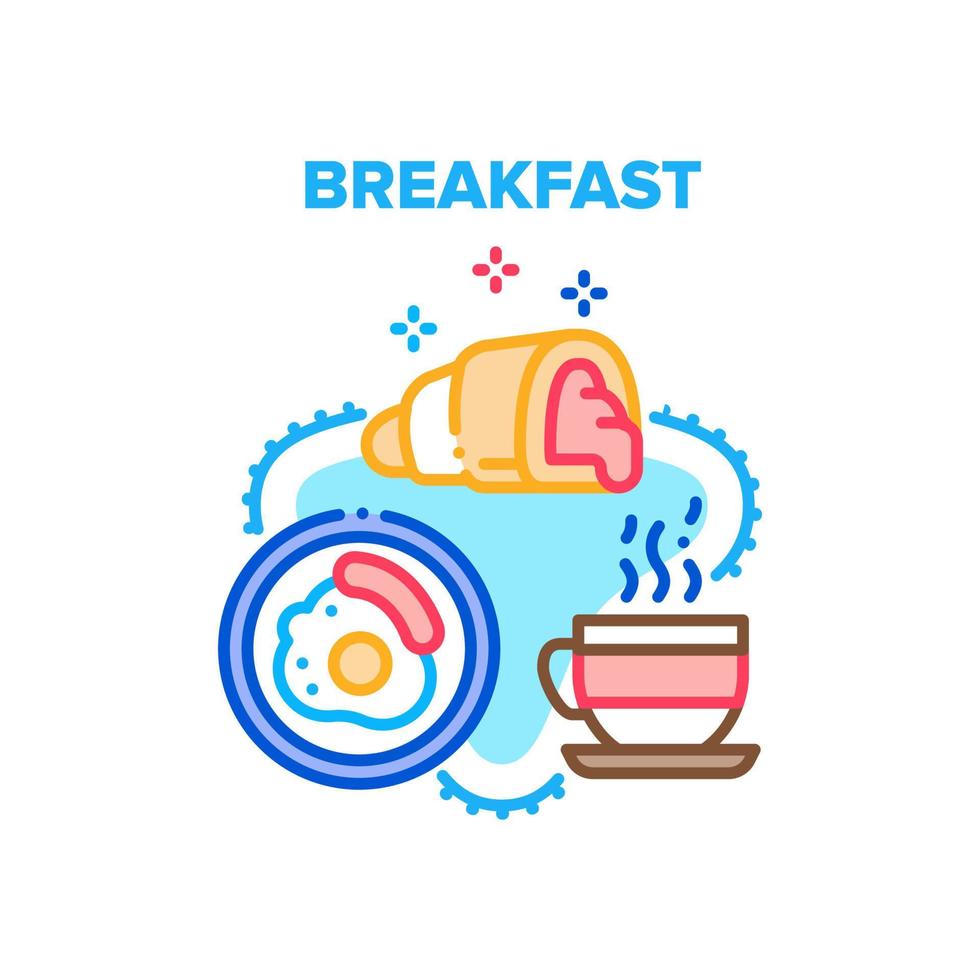 ontbijt voedsel vector concept kleur illustratie
