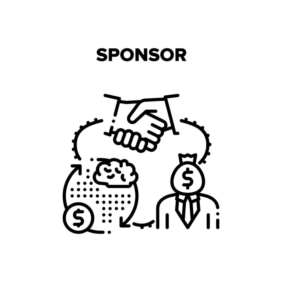sponsor steun vector zwart illustratie
