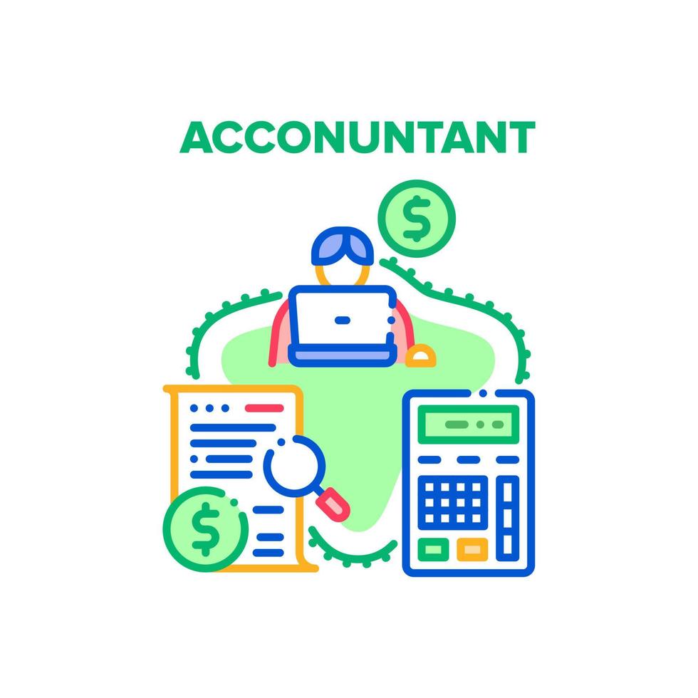 accountant werk vector concept kleur illustratie