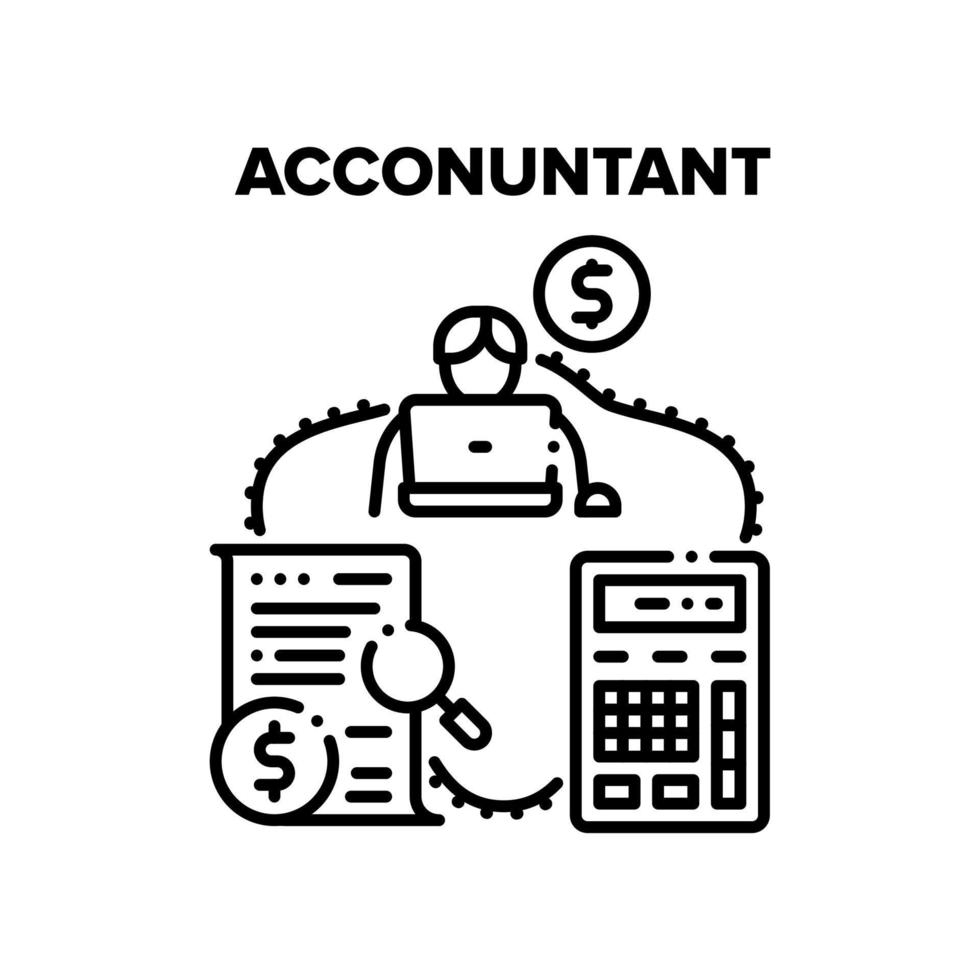 accountant werk vector zwart illustraties