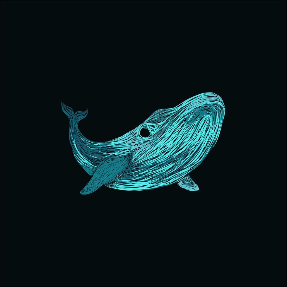 dier walvis artwork stijl illustratie ontwerp vector
