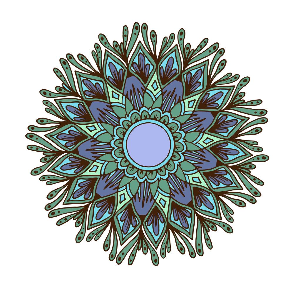 bloemenmandala voor kaarten, prenten en kleurboeken vector