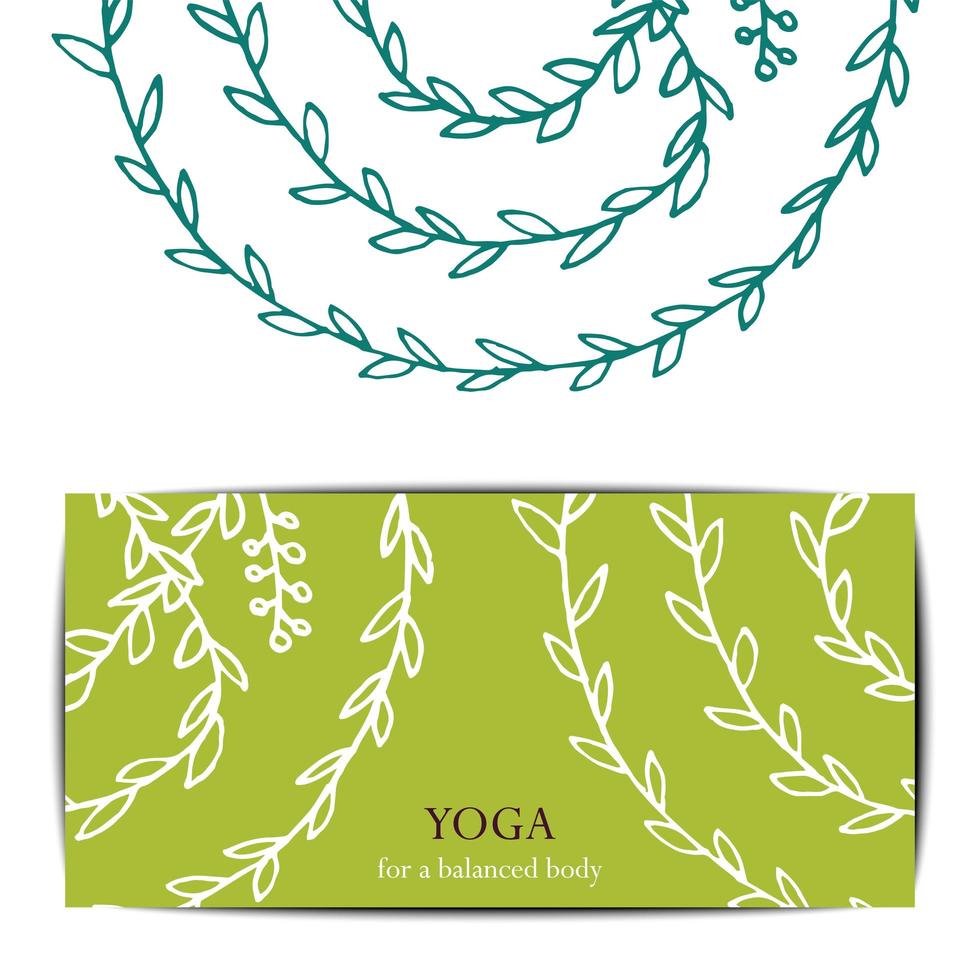 yoga studio cadeau kaartsjabloon. vector