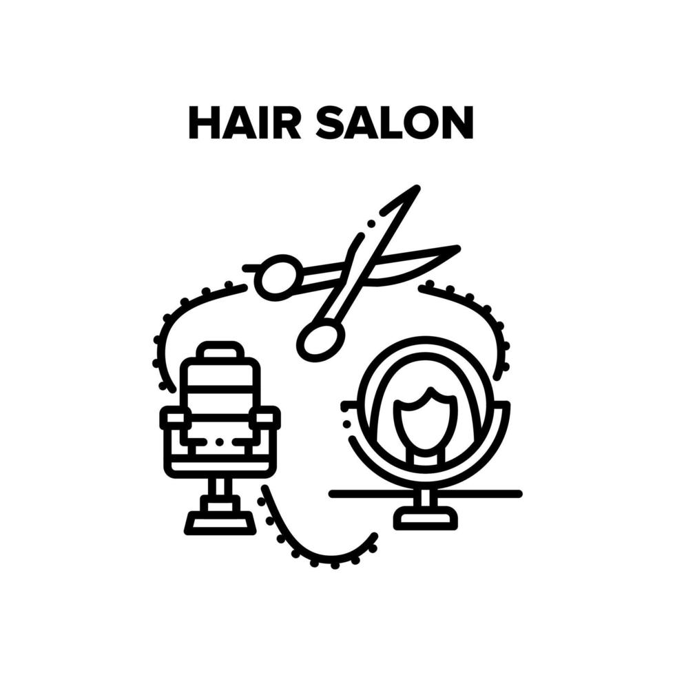 haar- salon traktatie vector zwart illustraties