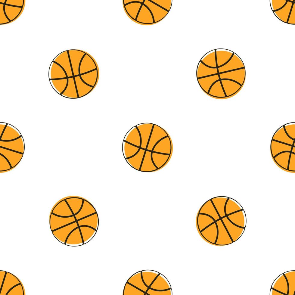 naadloos patroon met basketbal ballen vector