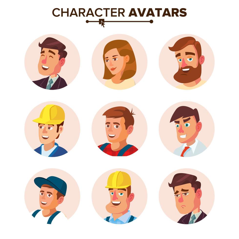 mensen avatars verzameling vector. standaard tekens avatar. tekenfilm vlak geïsoleerd illustratie vector