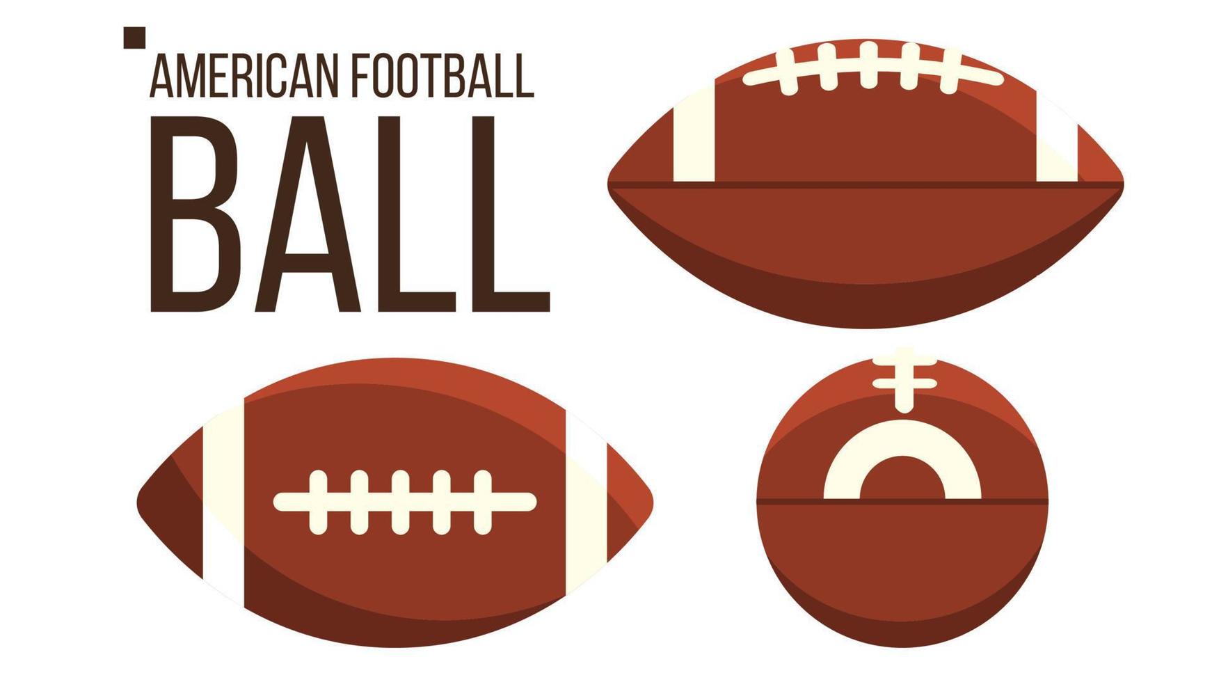 Amerikaans Amerikaans voetbal bal vector. rugby sport apparatuur. verschillend visie. geïsoleerd vlak illustratie vector