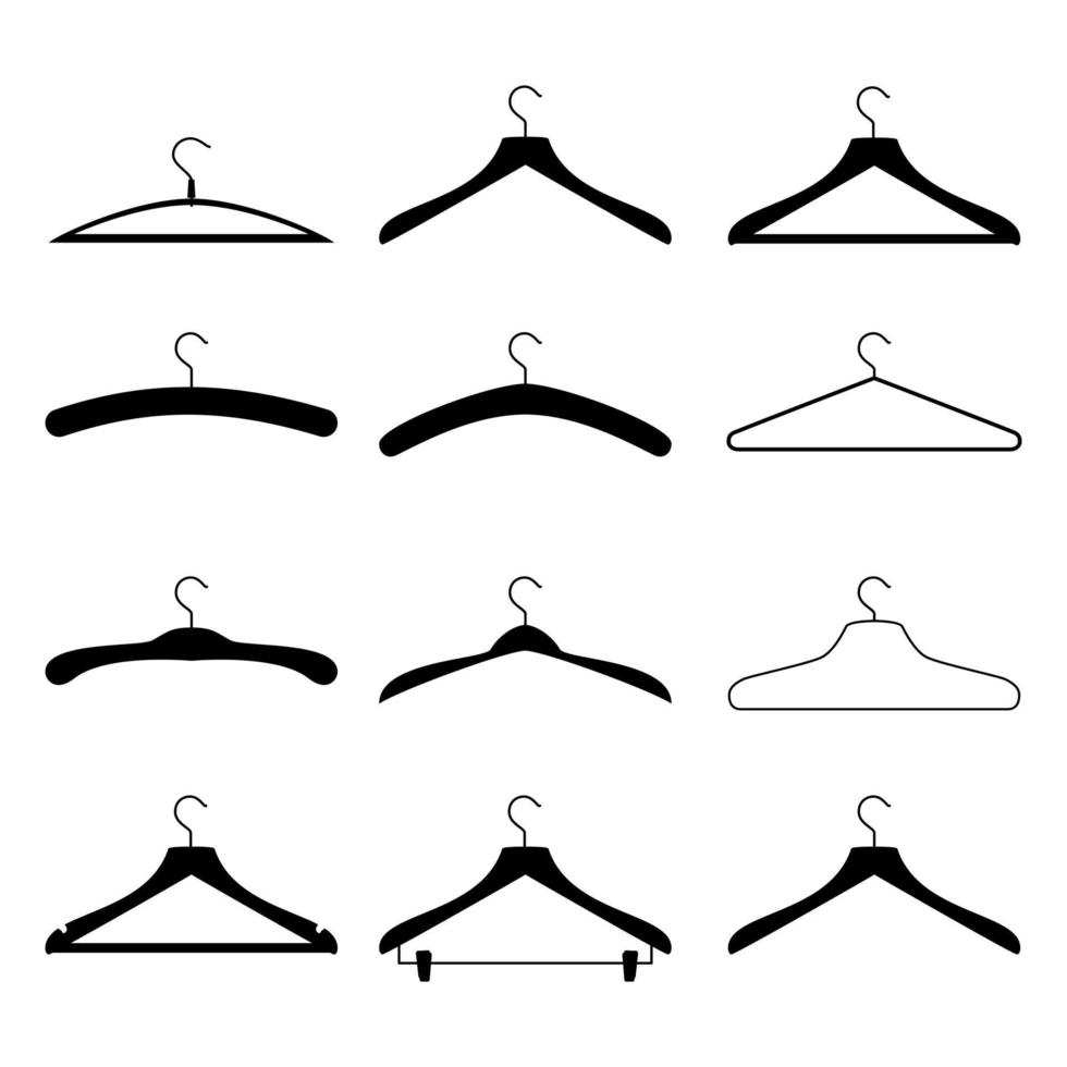 kleren hangers pictogrammen reeks vector. geïsoleerd vector