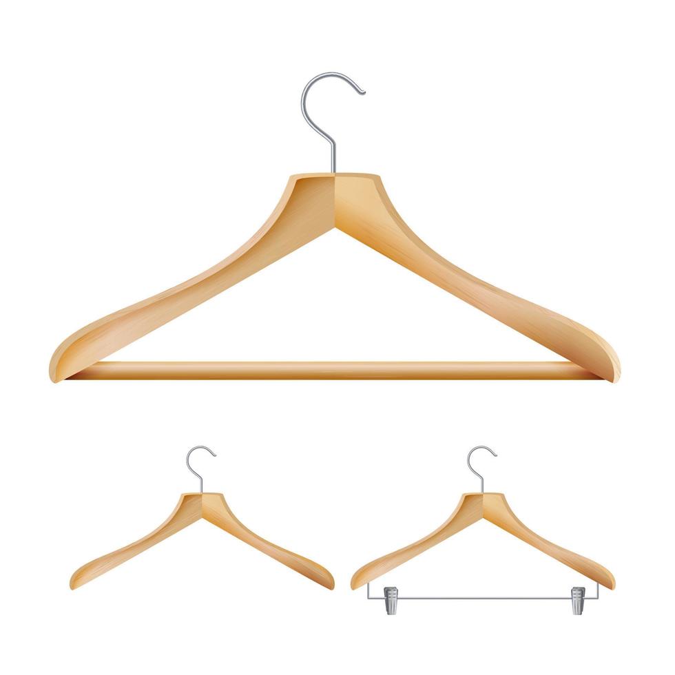 houten kleren hangers vector