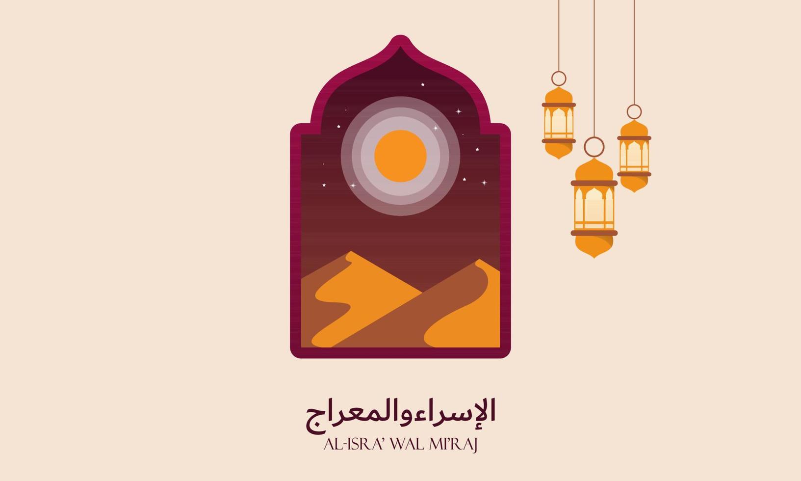 gelukkig isra mi'raj illustratie voor Islamitisch dag viering vector