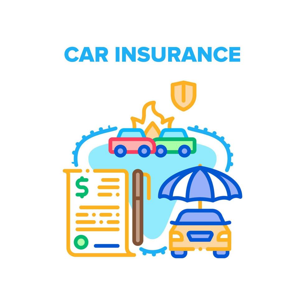 auto verzekering vector concept kleur illustratie