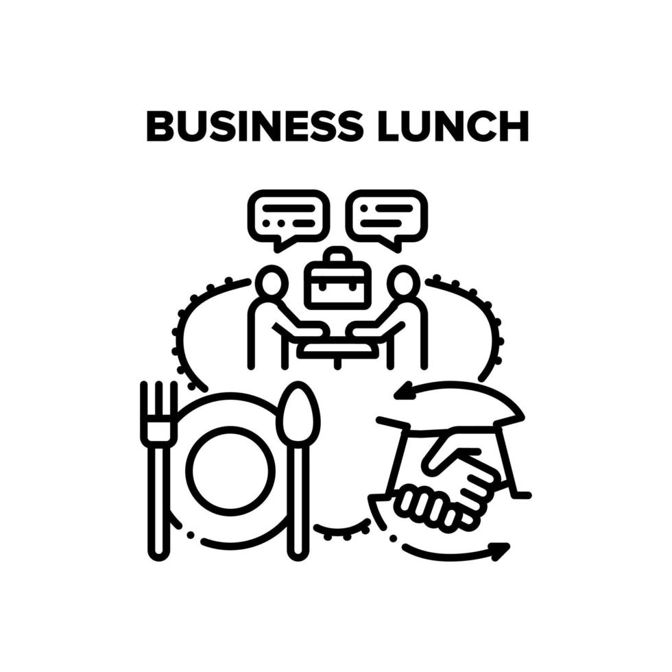 bedrijf lunch vector zwart illustratie