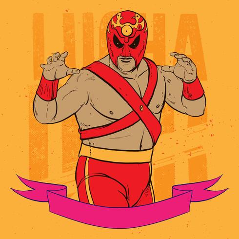 Luchador pose illustratie vector