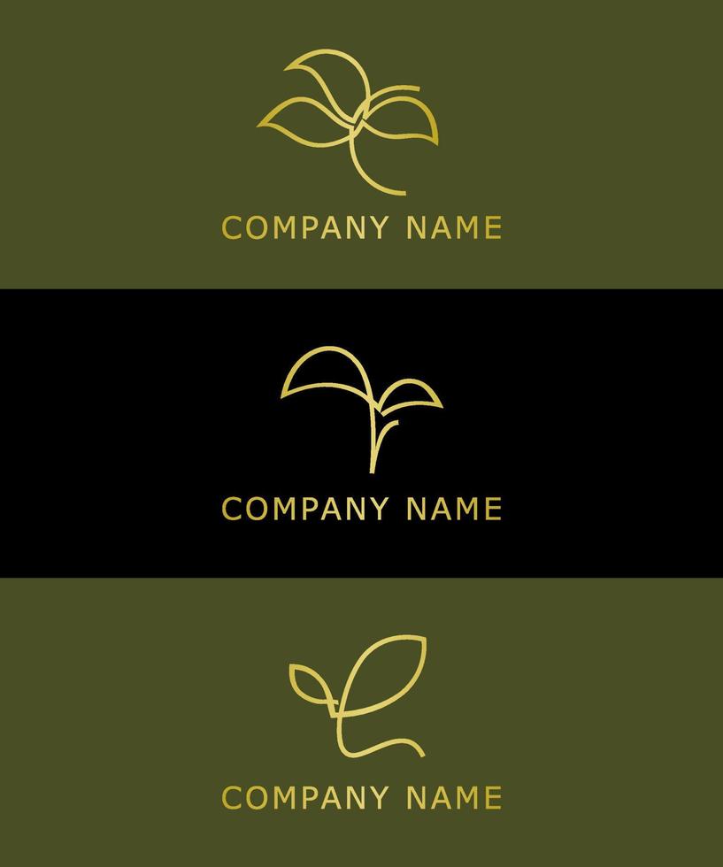 minimalistische lijn kunst groen blad logo vector illustratie. gemakkelijk elegant teken symbool voor landbouw industrie, biologisch Product etiketten label verpakking, natuurlijk spa, genezing, meditatie logo