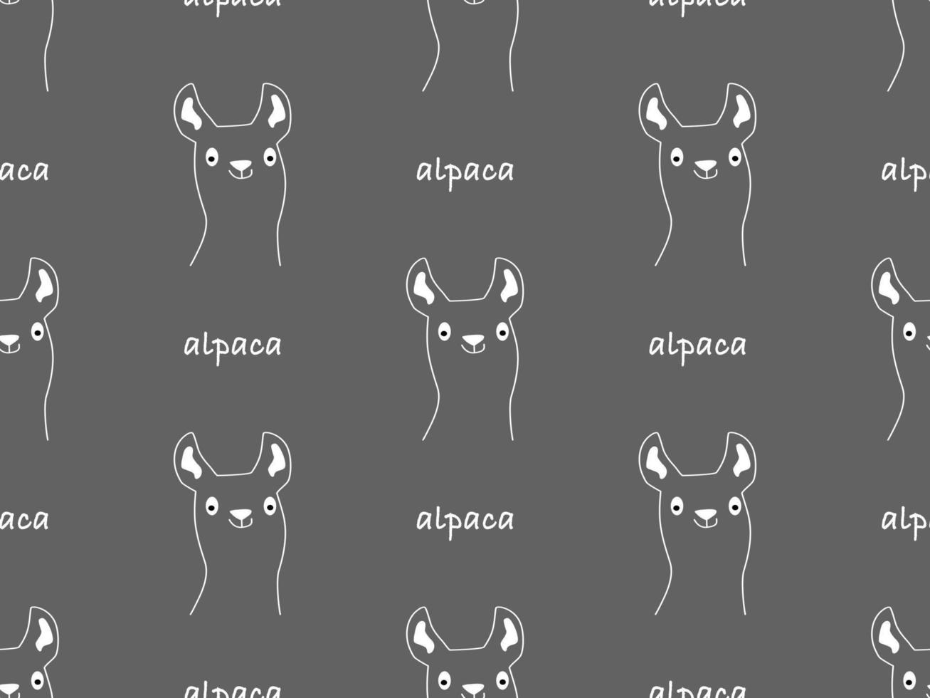 alpaca tekenfilm karakter naadloos patroon Aan grijs achtergrond vector
