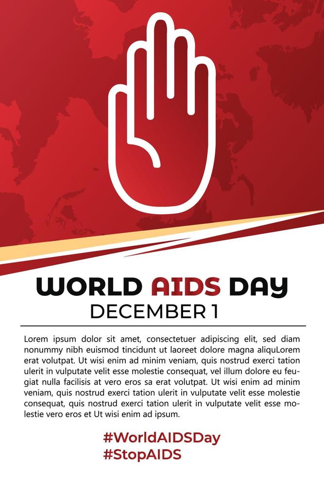 wereld AIDS dag banier, wereld AIDS dag post ontwerp, wereldbol met rood lint vector