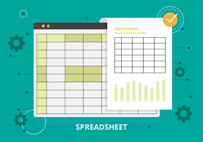 Gratis Spreadsheet vectorillustratie vector