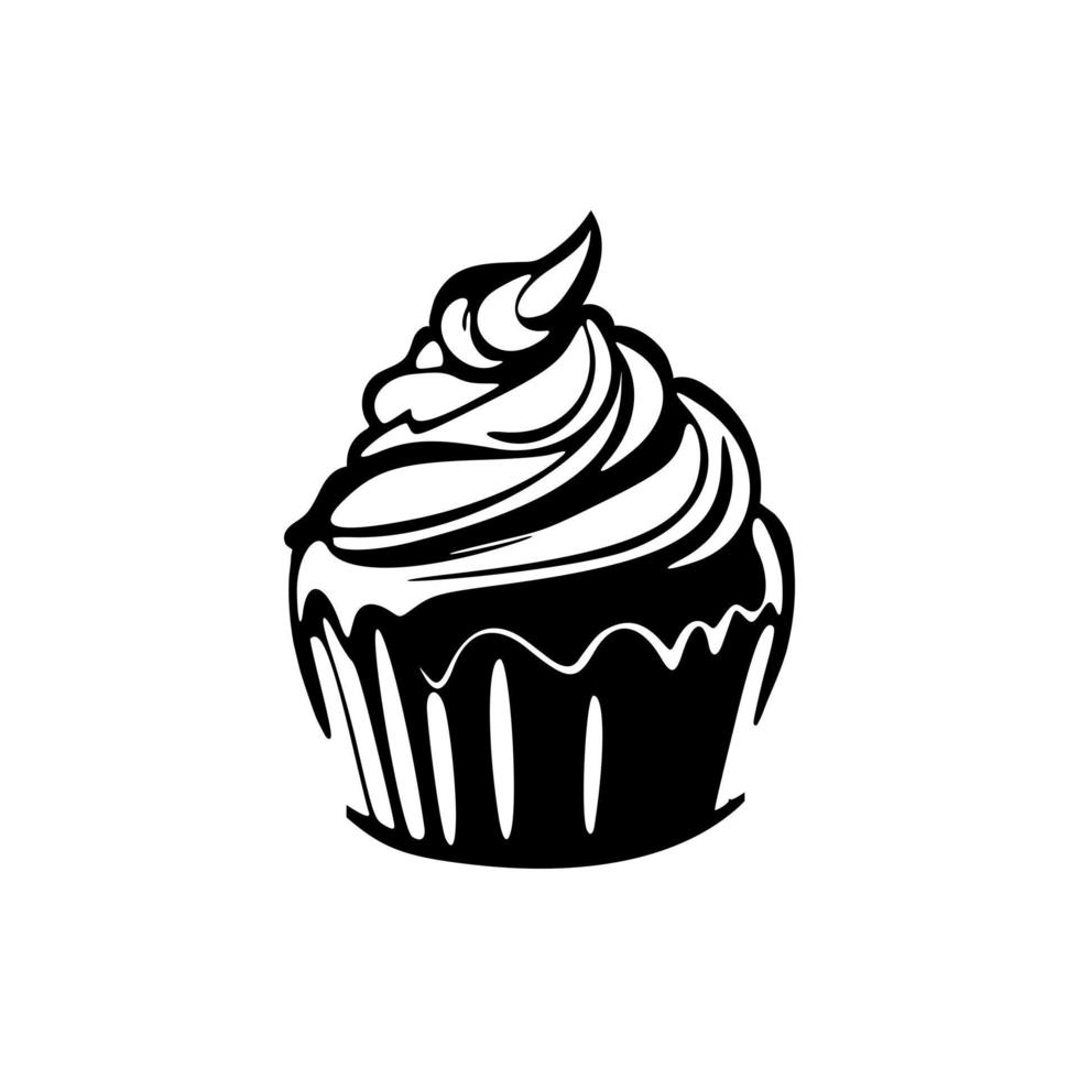 prachtig ontworpen zwart en wit taart logo. mooi zo voor typografie. vector