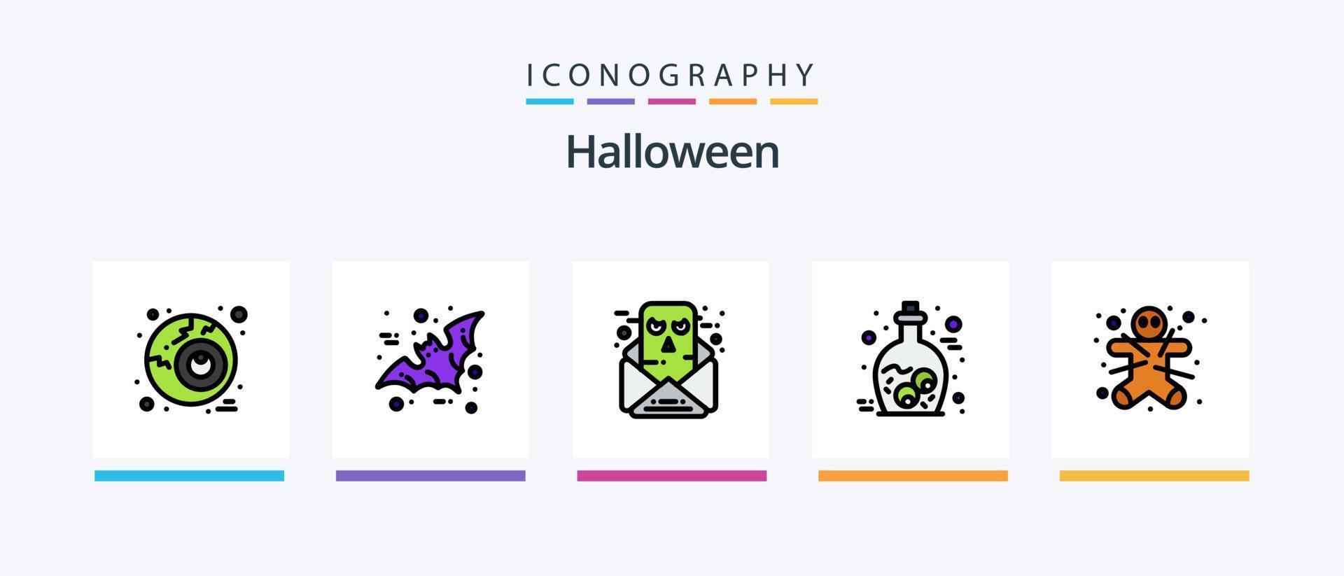 halloween lijn gevulde 5 icoon pak inclusief vlag. uil. slecht. halloween. wolf. creatief pictogrammen ontwerp vector
